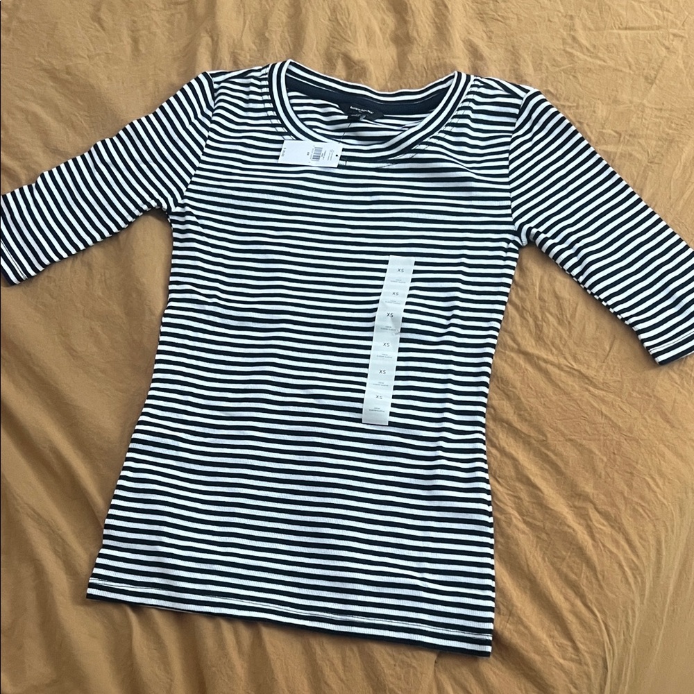 Banana Republic Black and White Striped Top
